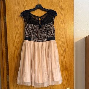 Mystic Black and Cream Lace Dress